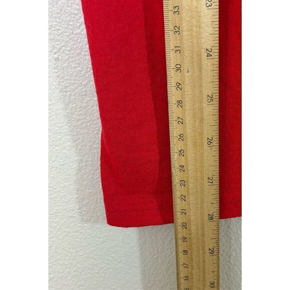 Vintage Style Missoula Red Wave V-Neck Baseball Ringer Women's Shirt Small - Picture 7 of 9